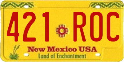 NM license plate 421ROC