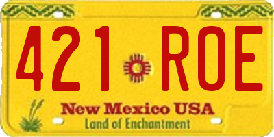 NM license plate 421ROE