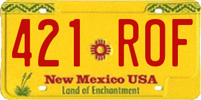NM license plate 421ROF