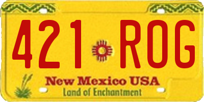 NM license plate 421ROG