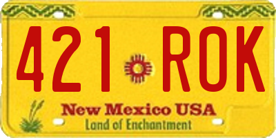 NM license plate 421ROK
