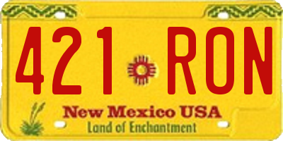NM license plate 421RON