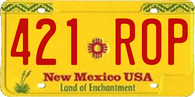 NM license plate 421ROP