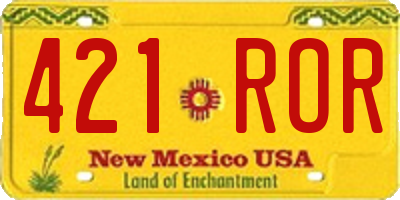 NM license plate 421ROR