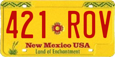 NM license plate 421ROV