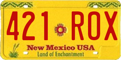 NM license plate 421ROX