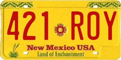NM license plate 421ROY