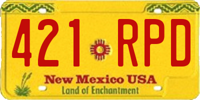 NM license plate 421RPD
