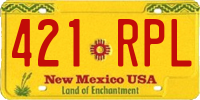 NM license plate 421RPL