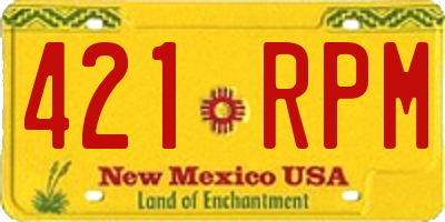 NM license plate 421RPM