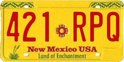 NM license plate 421RPQ