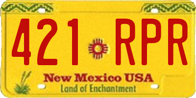 NM license plate 421RPR