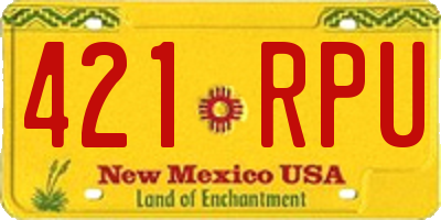 NM license plate 421RPU