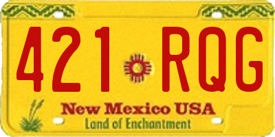 NM license plate 421RQG