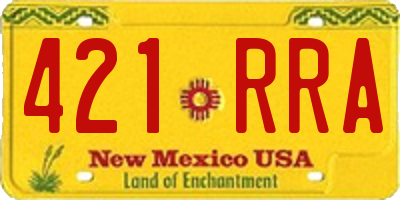 NM license plate 421RRA