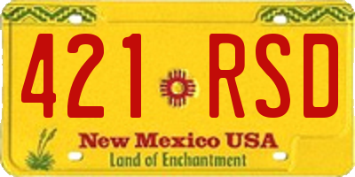 NM license plate 421RSD