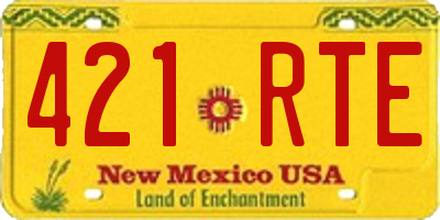 NM license plate 421RTE