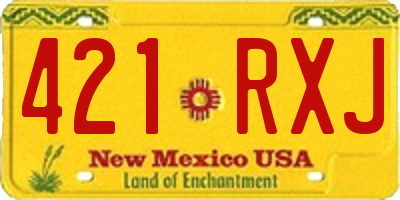 NM license plate 421RXJ