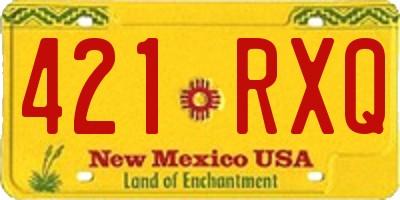 NM license plate 421RXQ