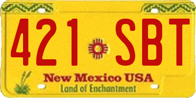 NM license plate 421SBT