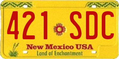 NM license plate 421SDC