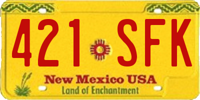 NM license plate 421SFK