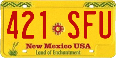 NM license plate 421SFU