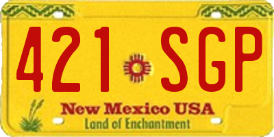 NM license plate 421SGP