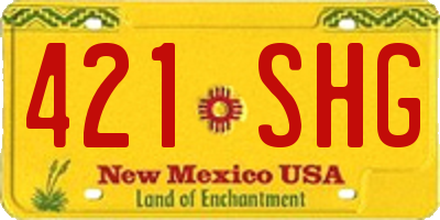 NM license plate 421SHG