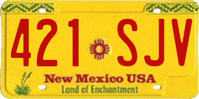 NM license plate 421SJV