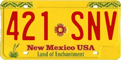 NM license plate 421SNV