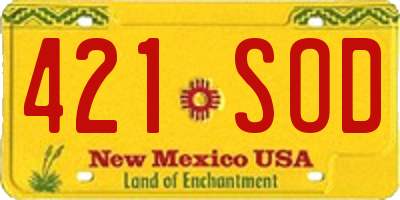 NM license plate 421SOD