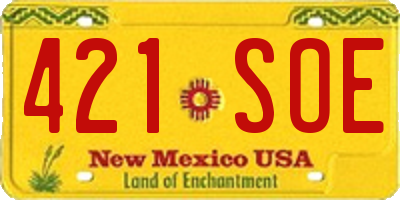 NM license plate 421SOE