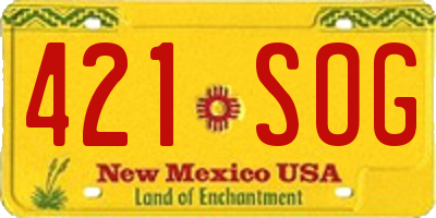 NM license plate 421SOG