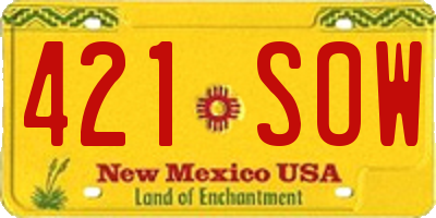 NM license plate 421SOW