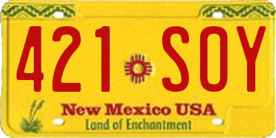 NM license plate 421SOY