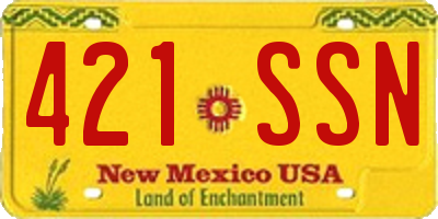 NM license plate 421SSN