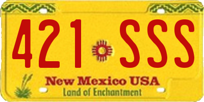 NM license plate 421SSS