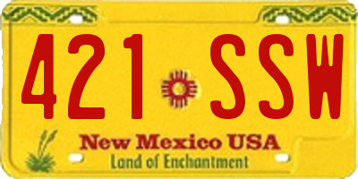 NM license plate 421SSW
