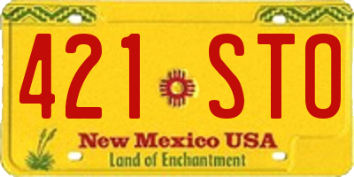 NM license plate 421STO