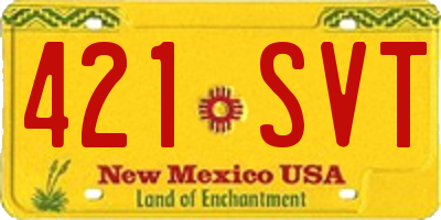 NM license plate 421SVT