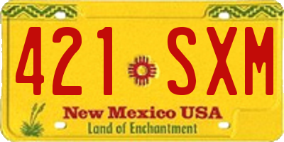 NM license plate 421SXM