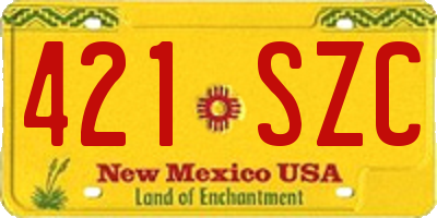 NM license plate 421SZC