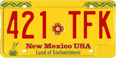 NM license plate 421TFK
