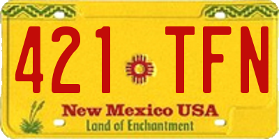 NM license plate 421TFN