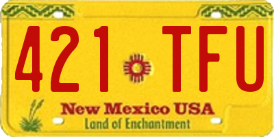 NM license plate 421TFU