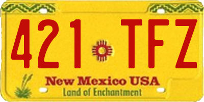 NM license plate 421TFZ
