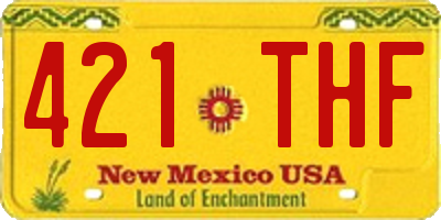 NM license plate 421THF