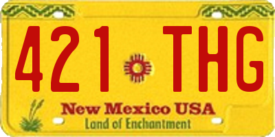 NM license plate 421THG
