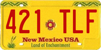 NM license plate 421TLF